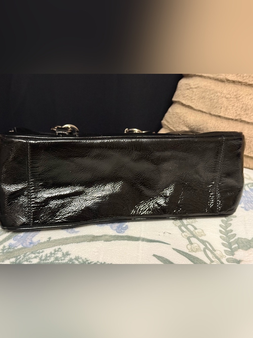 VTG COACH 2009 Gallery Patent Leather tote - gloss black & silver hardware - Picture 7 of 7